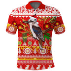 australia-polo-shirt-kookaburra-mix-golden-wattle-aboriginal-art-merry-christmas