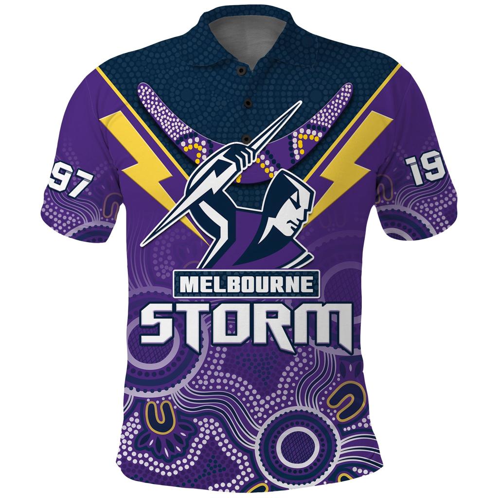 custom-text-and-number-melbourne-storm-rugby-polo-shirt-indigenous-boomerang-gradient-style