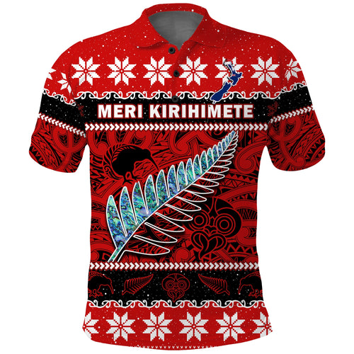 new-zealand-christmas-polo-shirt-paua-shell-silver-fern-meri-kirihimete