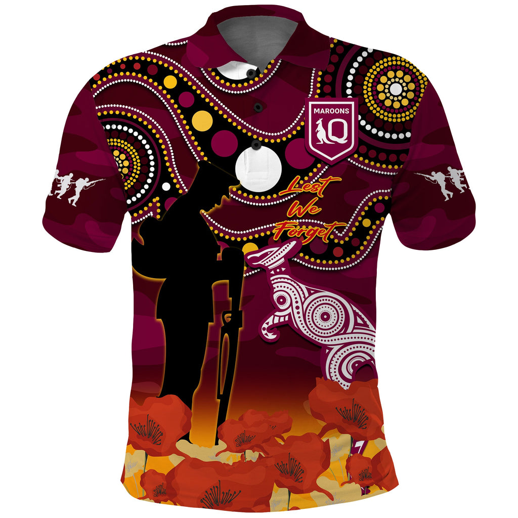 maroons-rugby-anzac-2023-polo-shirt-qld-aboriginal-mix-poppy-camouflage