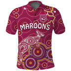 custom-text-and-number-maroons-rugby-polo-shirt-kangaroo-indigenous-pattern-unique-version