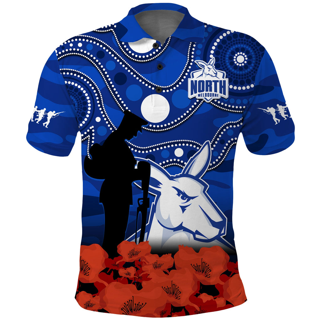 north-melbourne-football-anzac-2023-polo-shirt-kangaroos-aboriginal-mix-poppy-camouflage