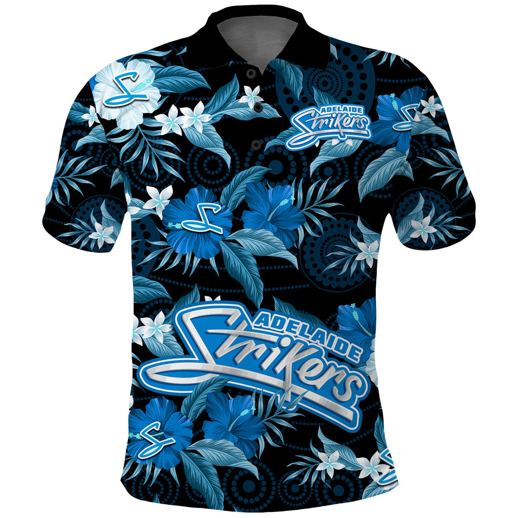 adelaide-strikers-cricket-polo-shirt-aboriginal-art-mix-tropical-flowers