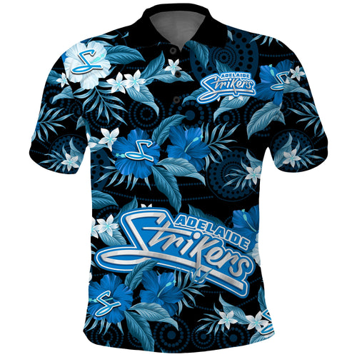 adelaide-strikers-cricket-polo-shirt-aboriginal-art-mix-tropical-flowers