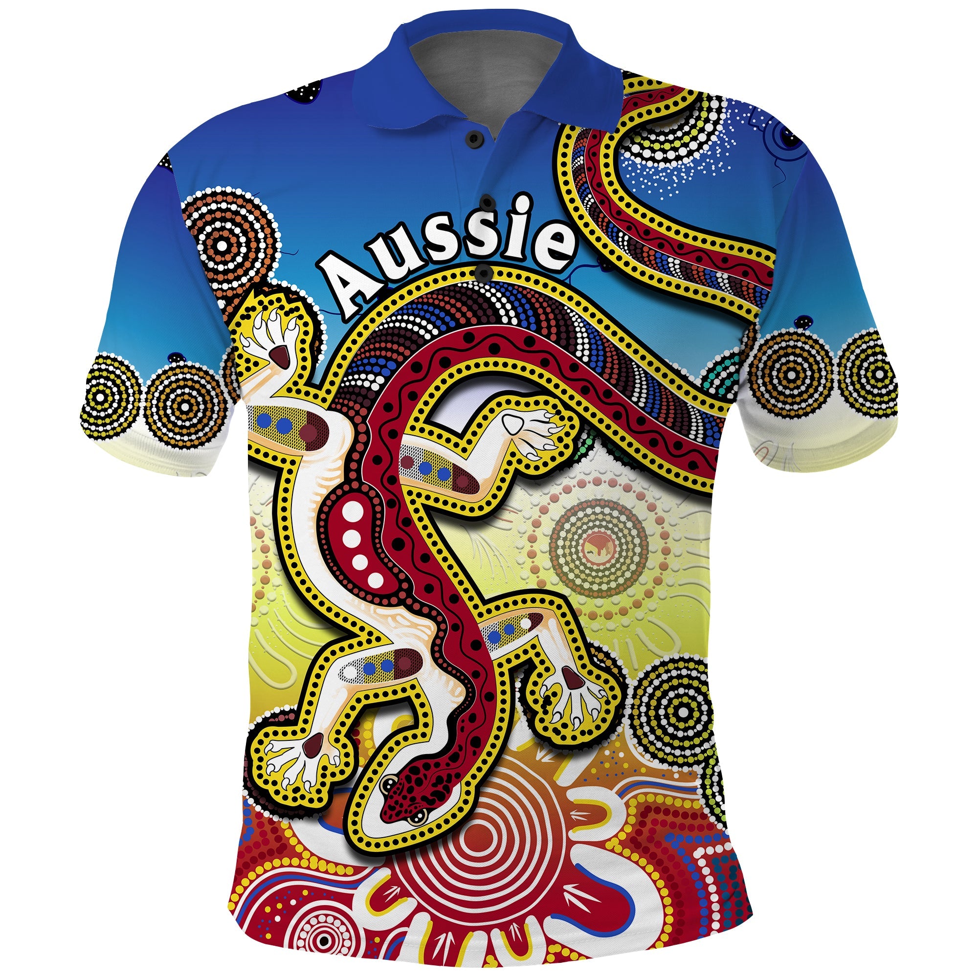 custom-personalised-australia-polo-shirt-indigenous-red-lizard-love-aussie-artsy
