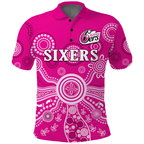 custom-text-and-number-sydney-sixers-polo-shirt-cricket-indigenous-australian-art-ver02