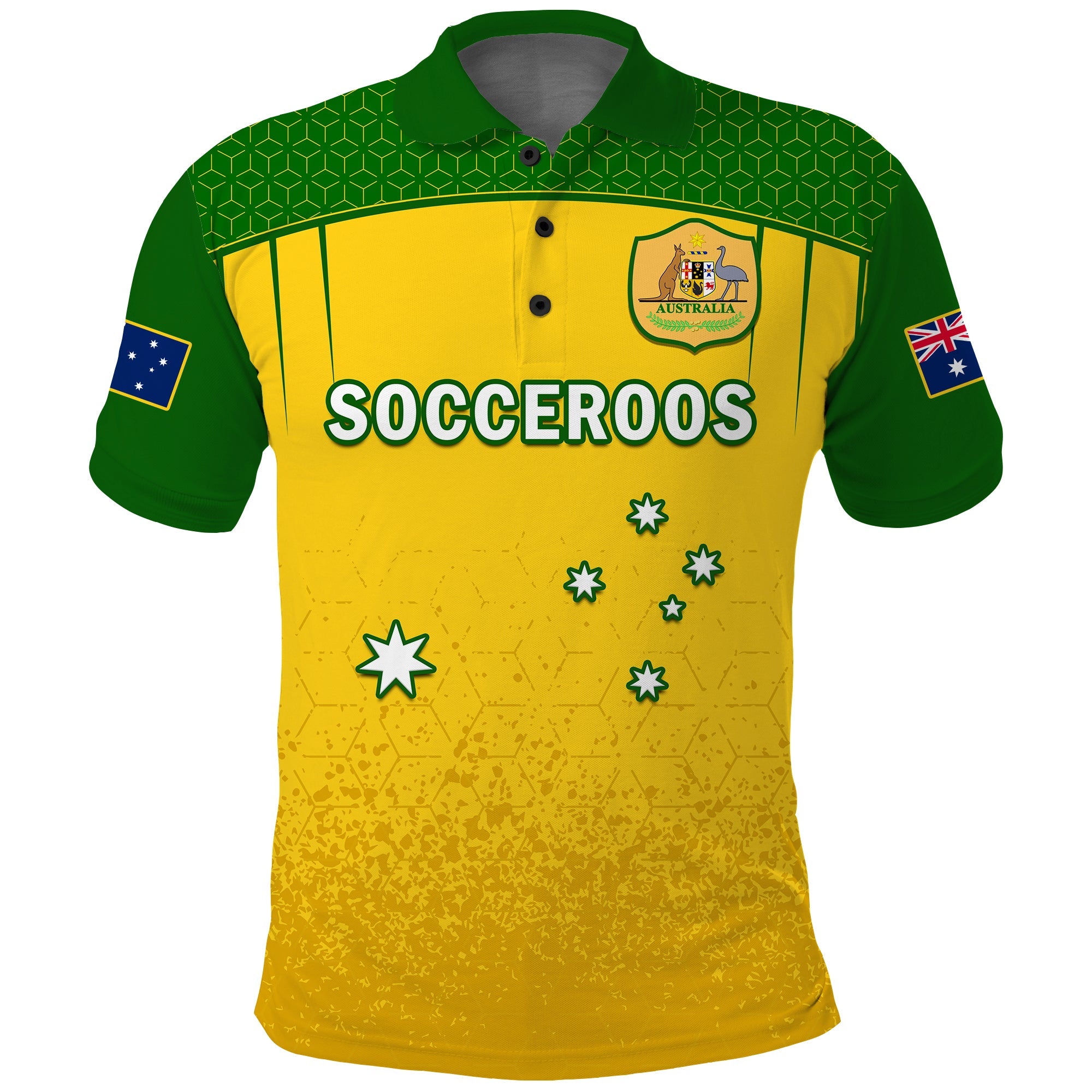 custom-text-and-number-australia-soccer-polo-shirt-socceroos-dots-kangaroo-simple-style