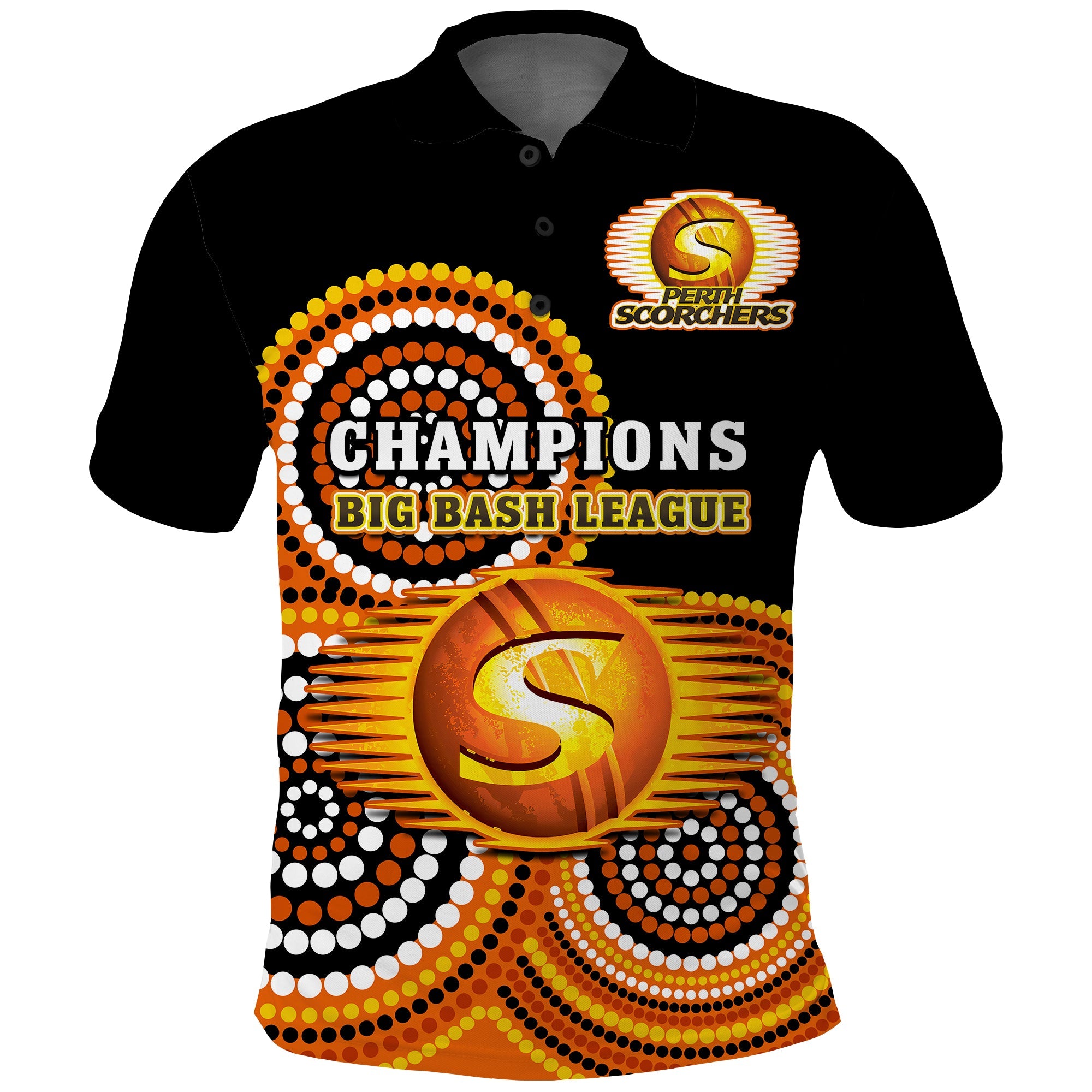 custom-text-and-number-perth-scorchers-cricket-polo-shirt-champions-bbl12-proud-indigenous-art