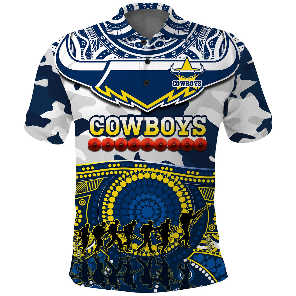 custom-text-and-number-cowboys-rugby-anzac-polo-shirt-indigenous-poppy-mix-camouflage