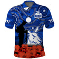 custom-text-and-number-north-melbourne-football-anzac-2023-polo-shirt-kangaroos-aboriginal-mix-poppy-camouflage