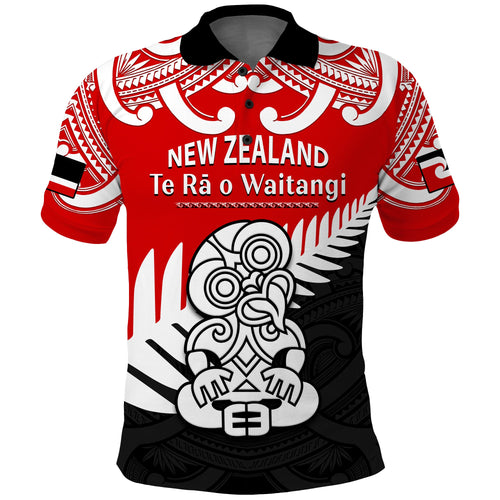 custom-personalised-waitangi-day-polo-shirt-tino-rangatiratanga-flag-with-tiki-maori-fern