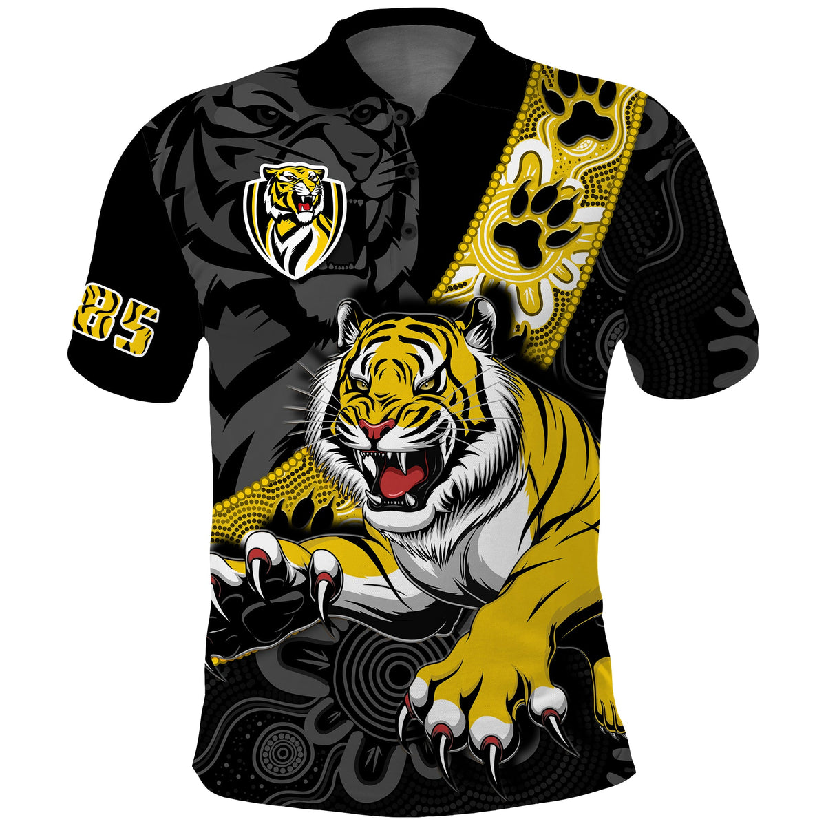 richmond-football-polo-shirt-fremantle-anchor-mix-aboriginal-pattern-basic-style