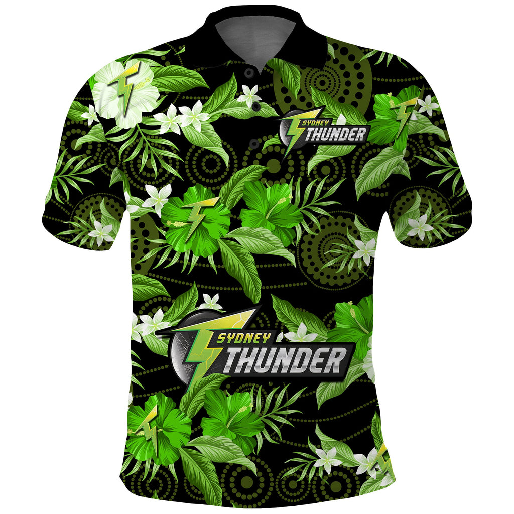 sydney-thunder-cricket-polo-shirt-aboriginal-art-mix-tropical-flowers