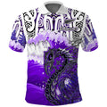 custom-personalised-manaia-maori-polo-shirt-fern-aotearoa-purple-waves