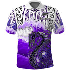 custom-personalised-manaia-maori-polo-shirt-fern-aotearoa-purple-waves