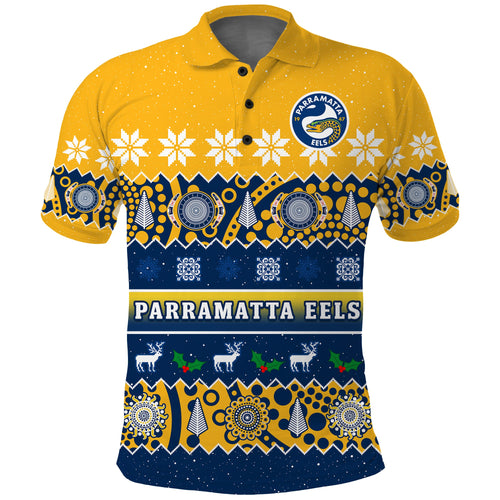 custom-personalised-parramatta-eels-christmas-polo-shirt-parra-aboriginal-art-merry-xmas