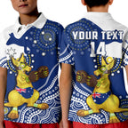 custom-text-and-number-australia-polo-shirt-kid-boxing-kangaroo-indigenous-flag-color-art