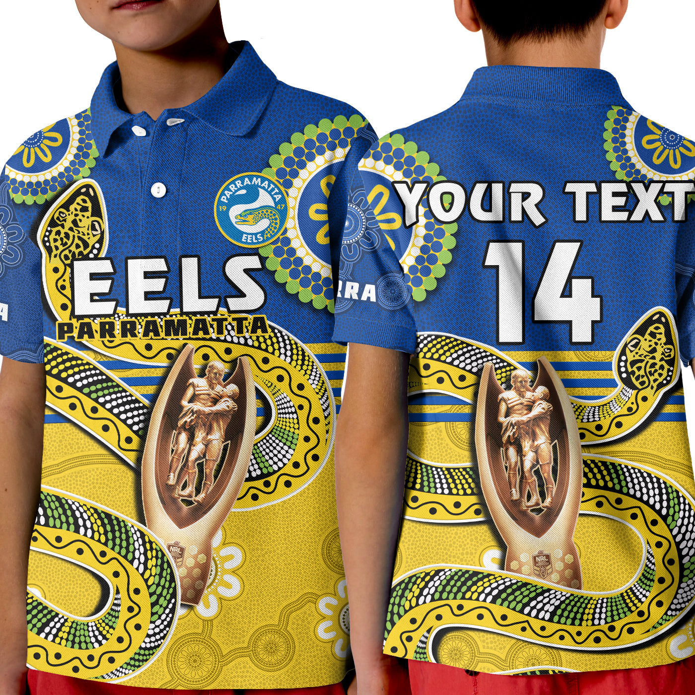 custom-text-and-number-eels-rugby-polo-shirt-kid-parra-2022-indigenous-proud-premiers