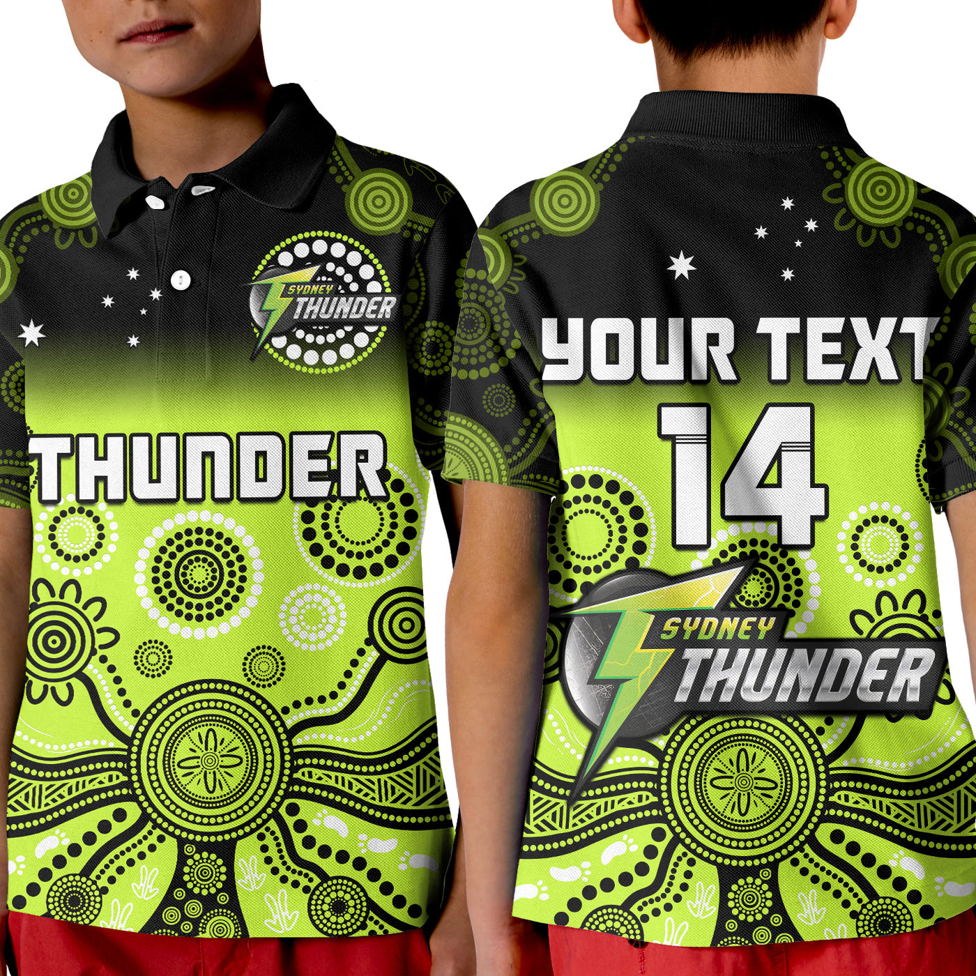 custom-text-and-number-thunder-polo-shirt-kid-sydney-gradient-aboriginal-art