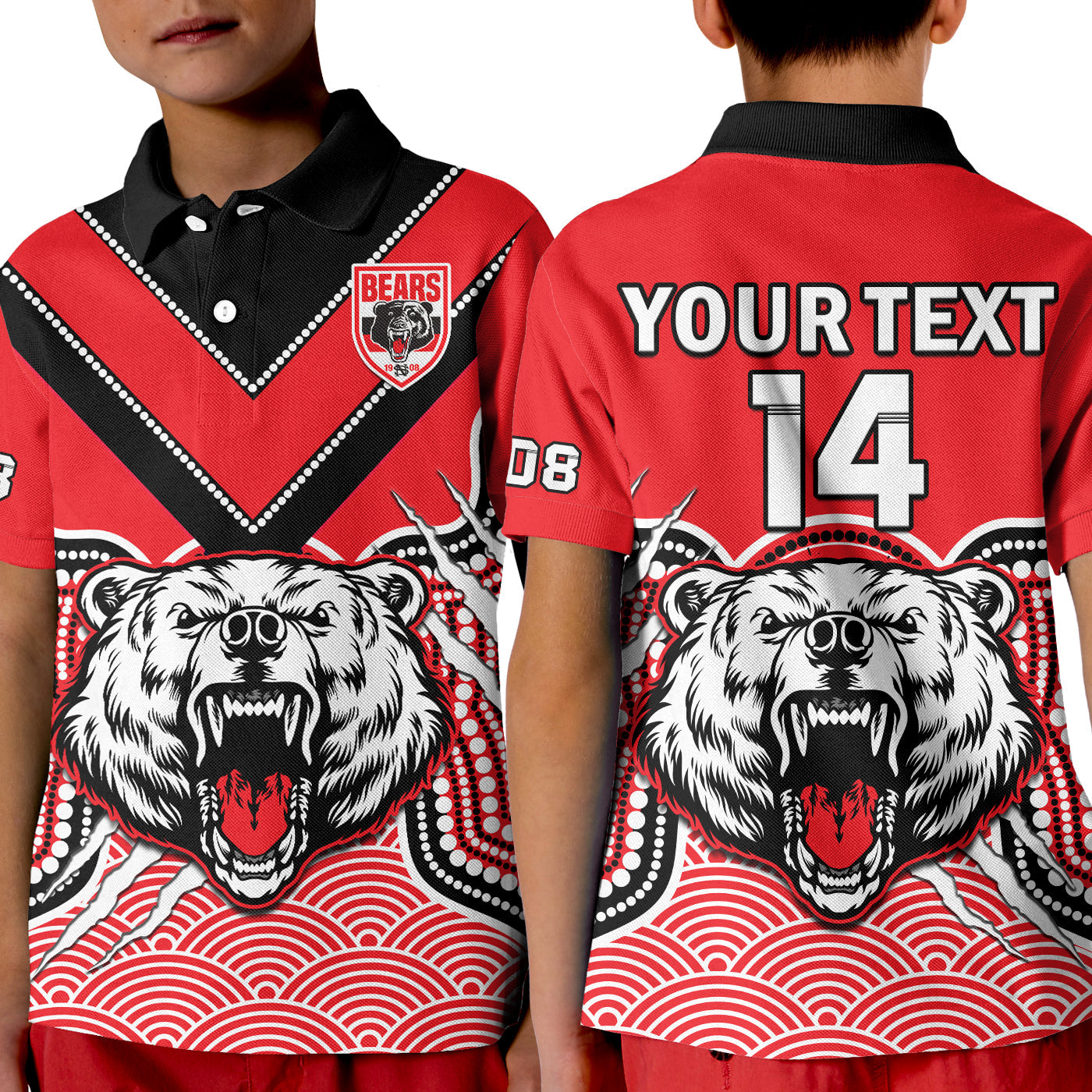 custom-text-and-number-north-sydney-rugby-polo-shirt-bears-1908-indigenous-pattern