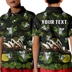 custom-personalised-australia-polo-shirt-kid-aboriginal-golden-wattle-mix-koala-and-sydney-opera-house