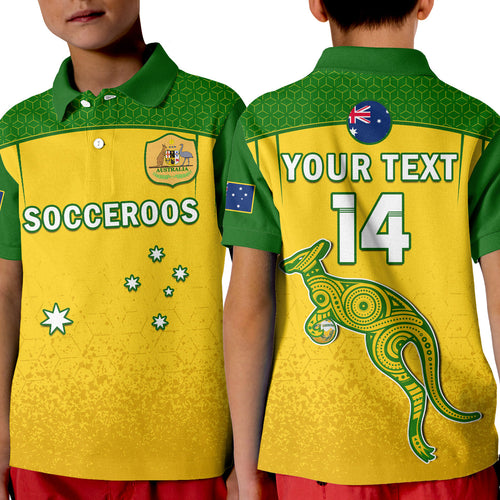 custom-text-and-number-australia-soccer-polo-shirt-kid-socceroos-dots-kangaroo-simple-style