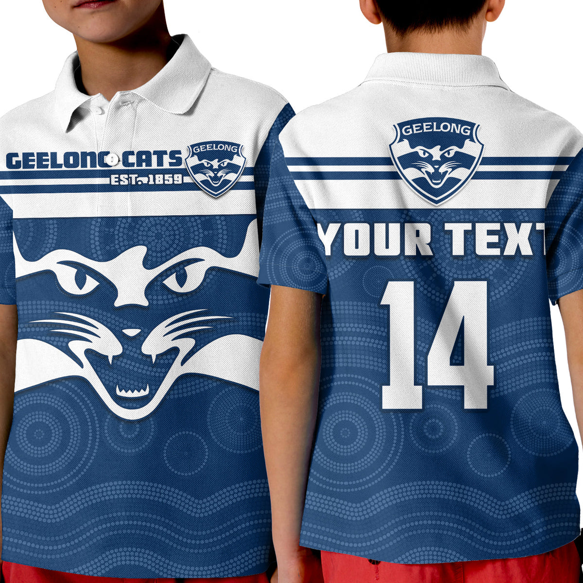 custom-text-and-number-cats-football-polo-shirt-kid-geelong-est-1859-aboriginal-art