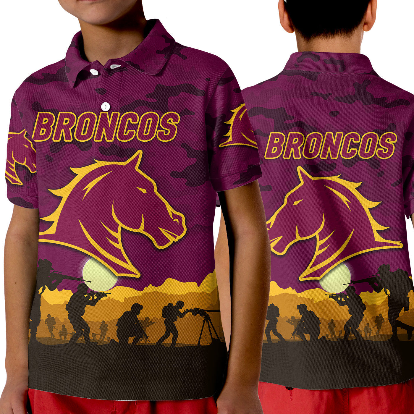 broncos-anzac-polo-shirt-simple-style-maroon