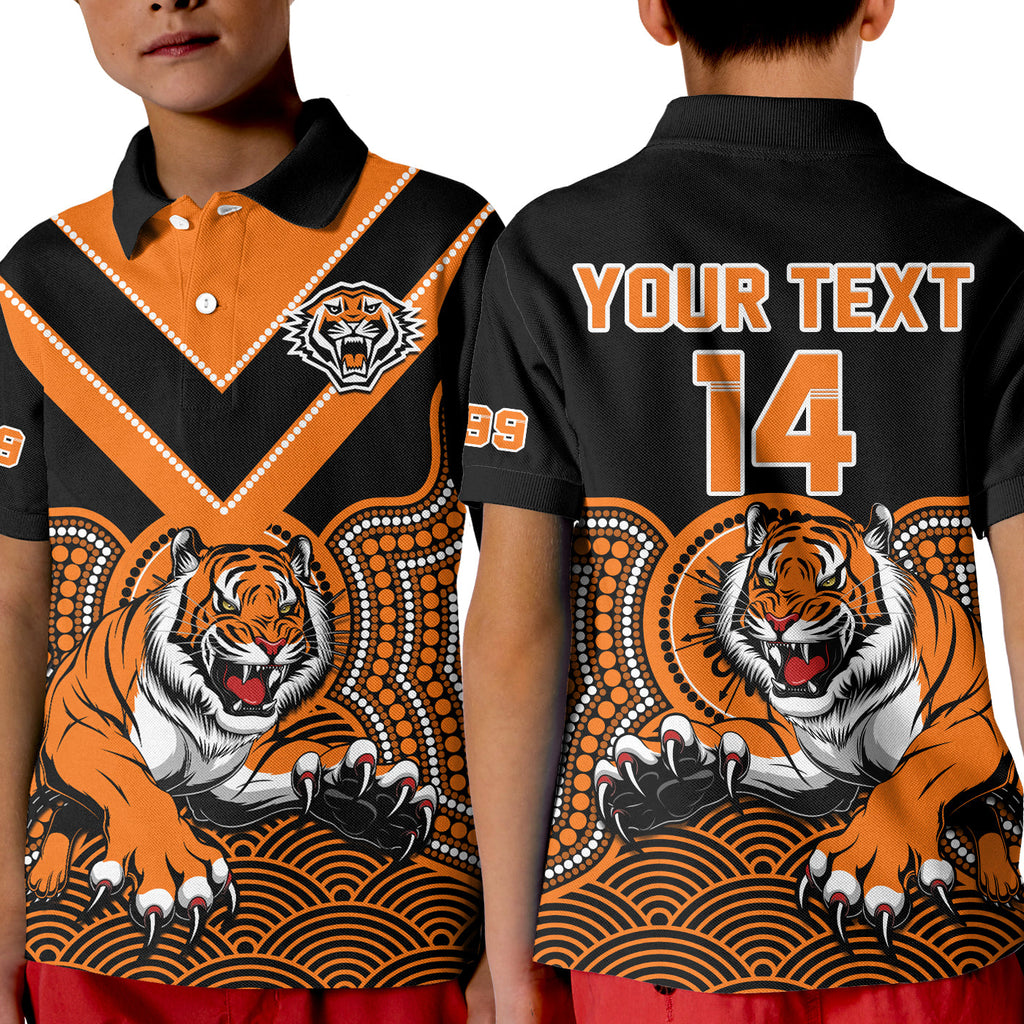 custom-text-and-number-wests-tigers-rugby-polo-shirt-indigenous-black-artsy