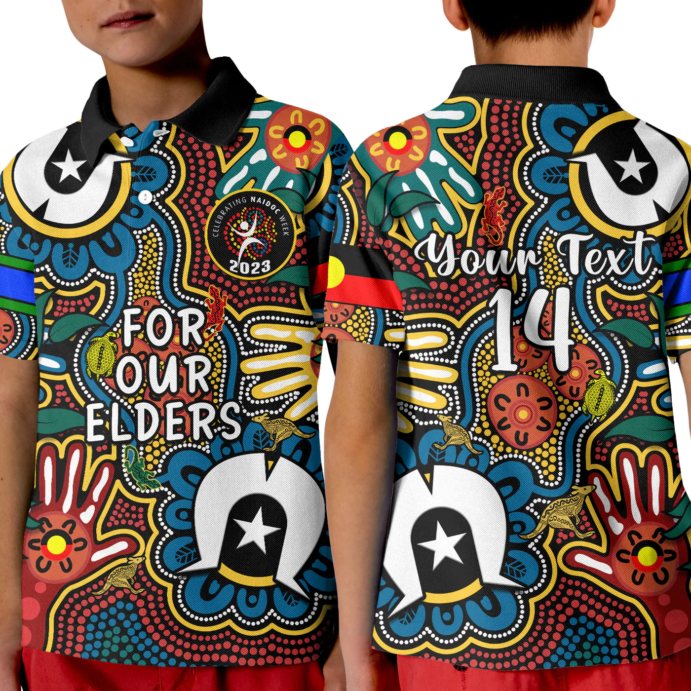 custom-text-and-number-australia-naidoc-week-2023-polo-shirt-kid-for-our-elders-indigenous