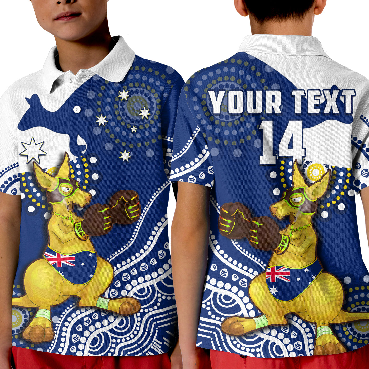 custom-text-and-number-australia-polo-shirt-boxing-kangaroo-indigenous-flag-color-art