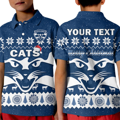 custom-personalised-cats-football-christmas-polo-shirt-kid-geelong-aboriginal-painting