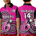 custom-text-and-number-sydney-sixers-cricket-polo-shirt-kid-champions-bbl12-proud-indigenous-art