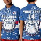 custom-text-and-number-bulldogs-football-polo-shirt-kid-scraggers-1877-aboriginal-dot-painting-newest-version