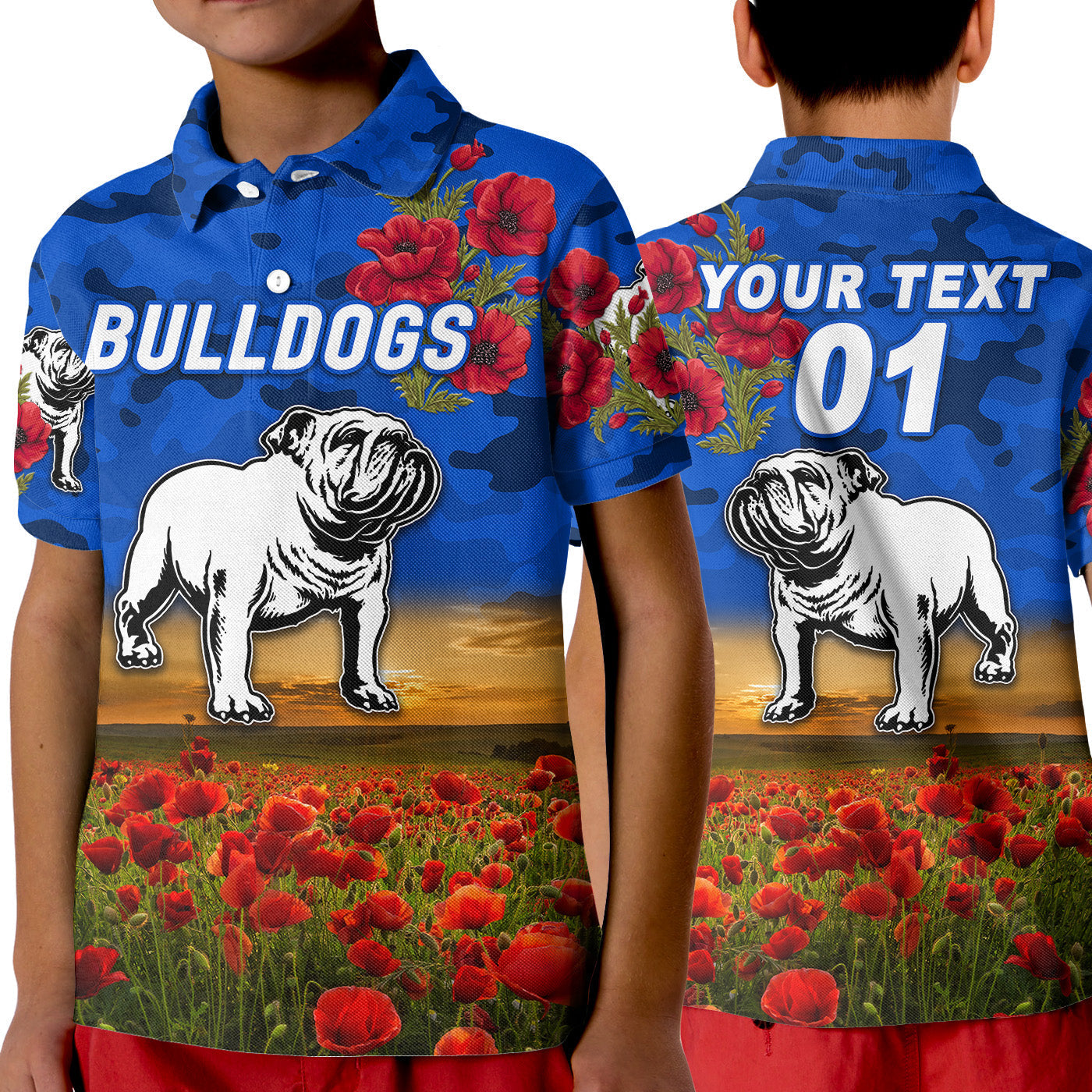 custom-personalised-canterbury-bankstown-bulldogs-anzac-2022-polo-shirt-poppy-flowers-vibes-blue