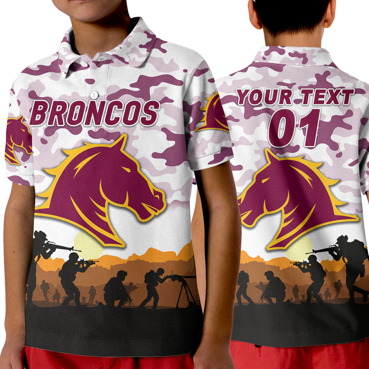 custom-personalised-brisbane-broncos-anzac-2022-polo-shirt-simple-style-white