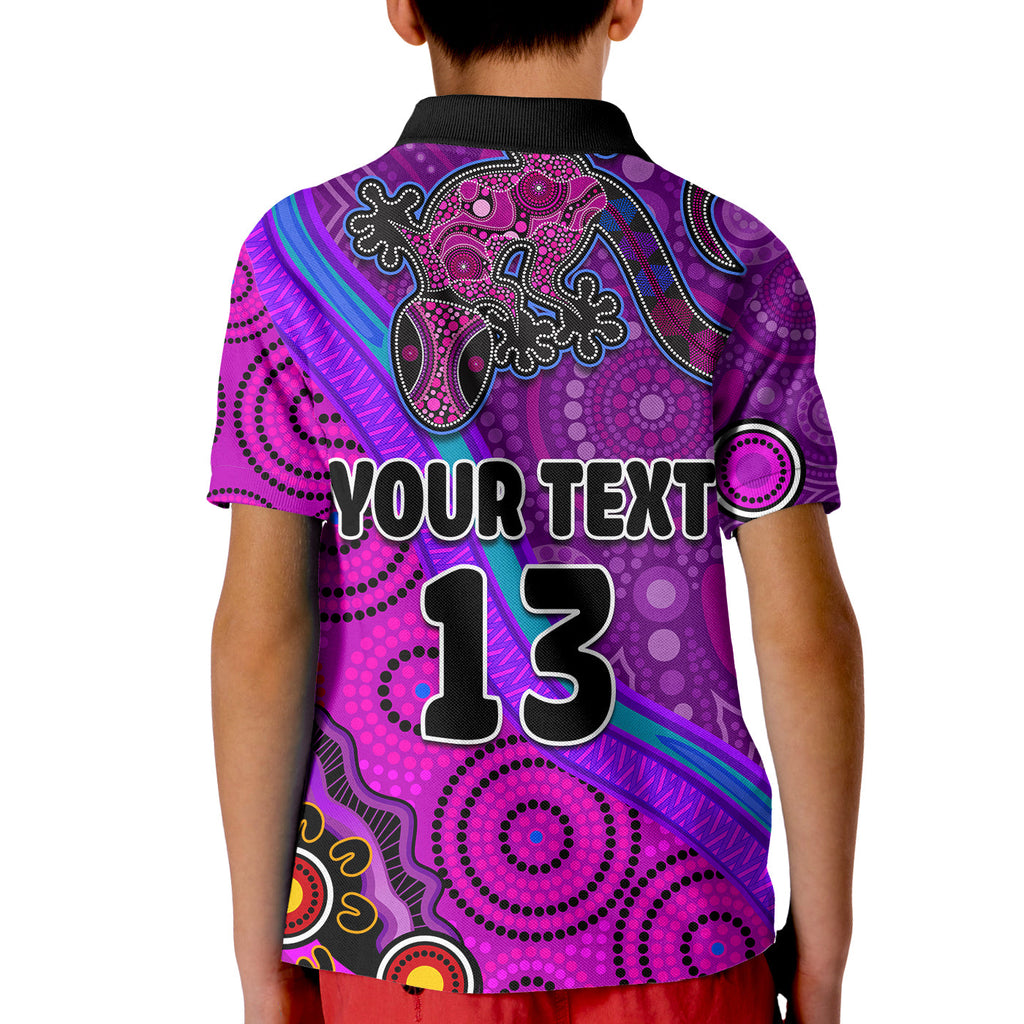 custom-text-and-number-australia-lizard-and-sun-polo-shirt-aboriginal-art-purple