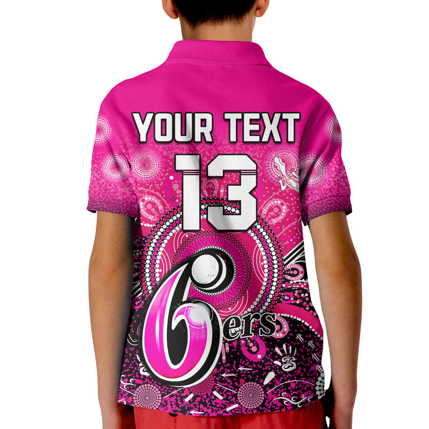 custom-text-and-number-sydney-sixers-polo-shirt-kid-aboriginal-australia-cricket-champion