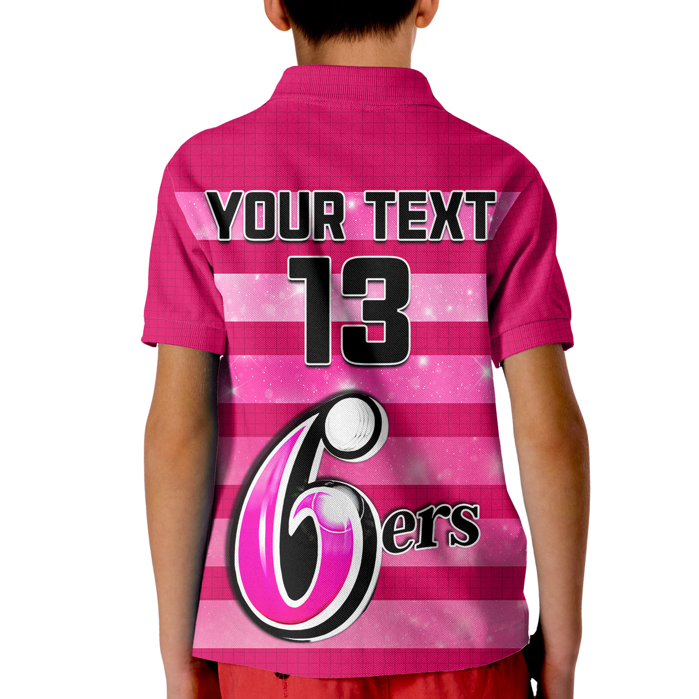 custom-text-and-number-sydney-sixers-cricket-polo-shirt-kid-galaxy-star-simple-ver01