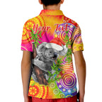 custom-personalised-australia-koala-aboriginal-polo-shirt-rainbow-tie-dye-merry-christmas
