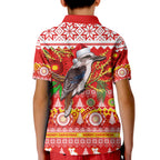 australia-polo-shirt-kid-kookaburra-mix-golden-wattle-aboriginal-art-merry-christmas