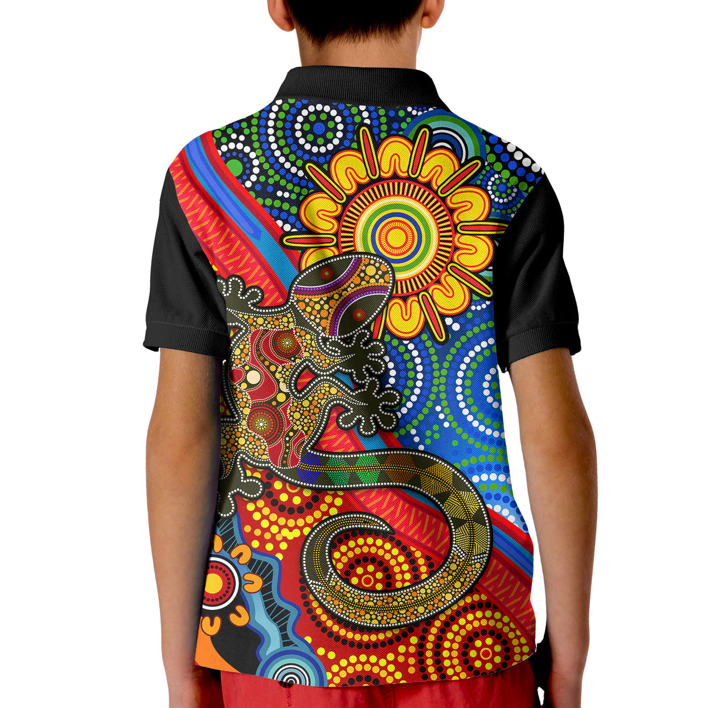 australia-lizard-and-sun-polo-shirt-kid-aboriginal-art-speical