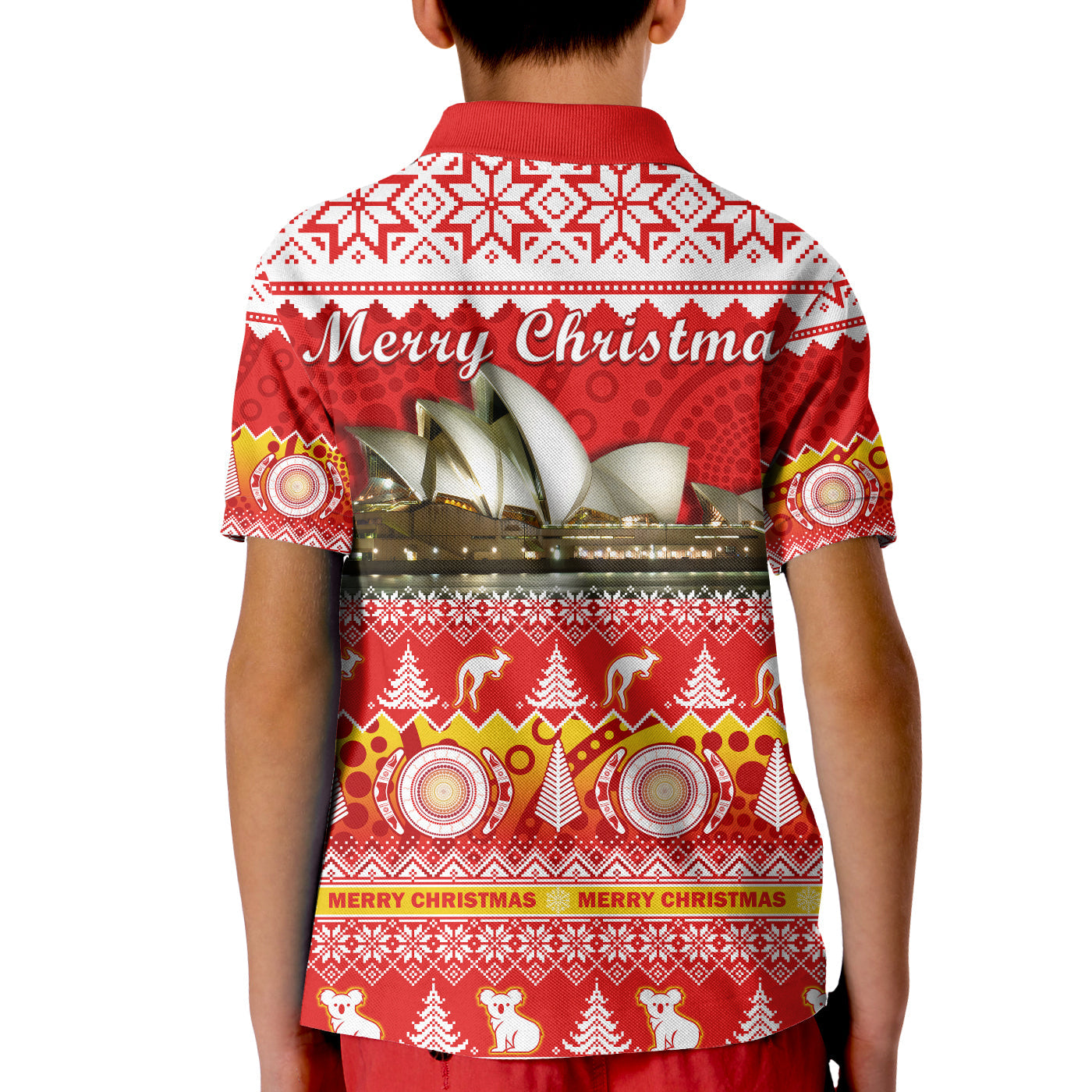 australia-polo-shirt-kid-sydney-opera-house-aboriginal-art-merry-christmas