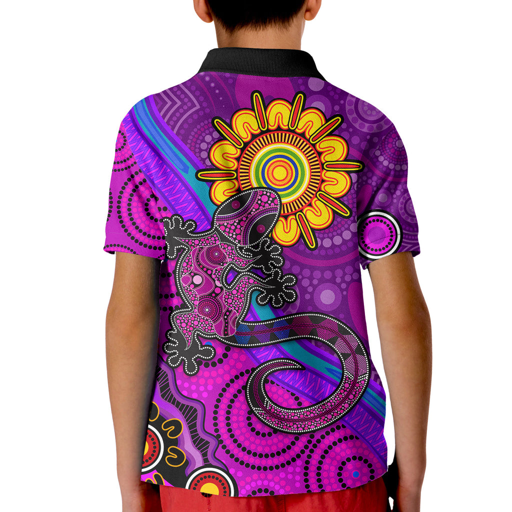 australia-lizard-and-sun-polo-shirt-aboriginal-art-purple