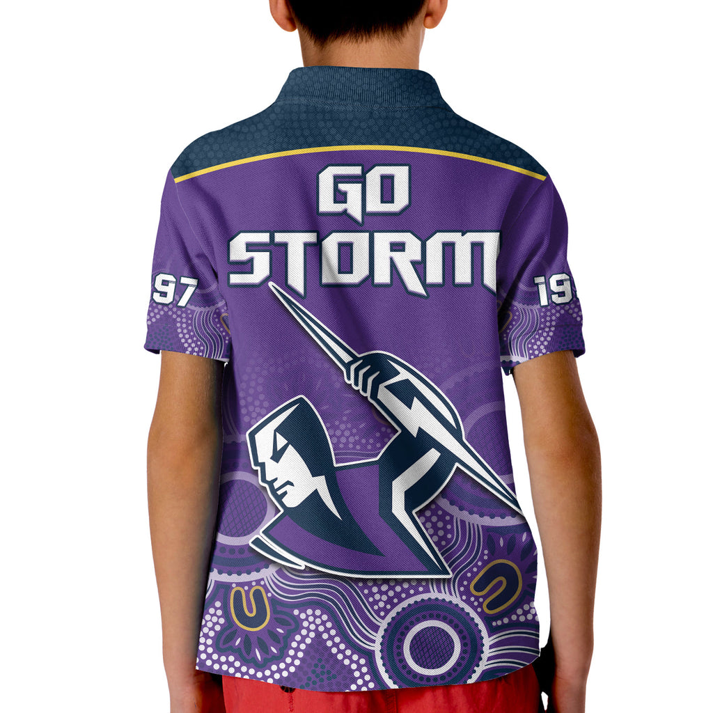 melbourne-storm-rugby-polo-shirt-kid-indigenous-boomerang-gradient-style