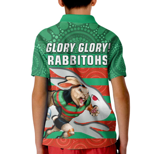 rabbitohs-rugby-polo-shirt-aboriginal-dot-painting-glory-glory-sporty-style