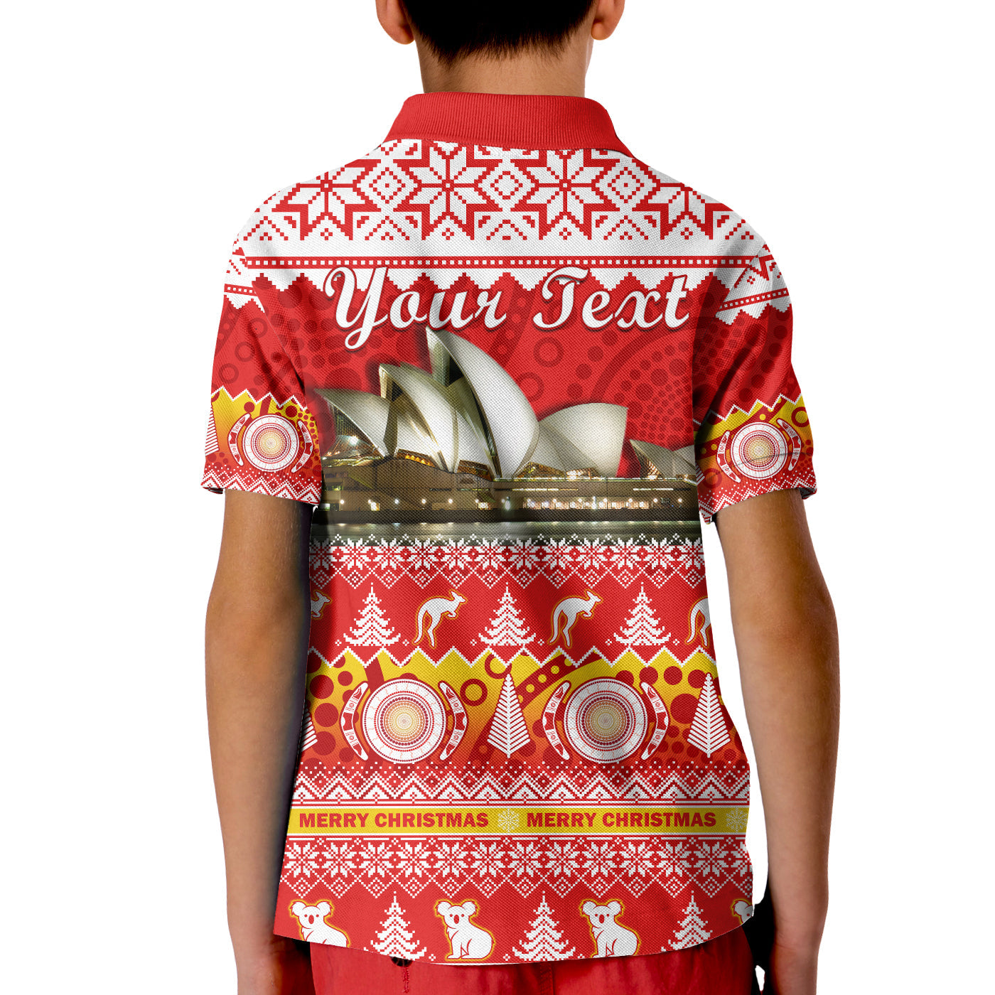 custom-personalised-australia-polo-shirt-kid-sydney-opera-house-aboriginal-art-merry-christmas