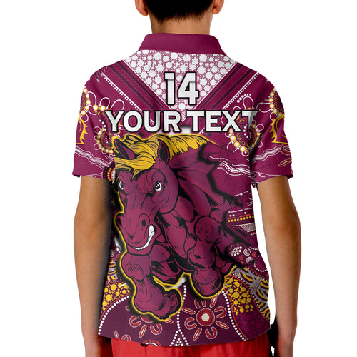 custom-text-and-number-broncos-rugby-polo-shirt-kid-indigenous-pattern-artsy-ver01