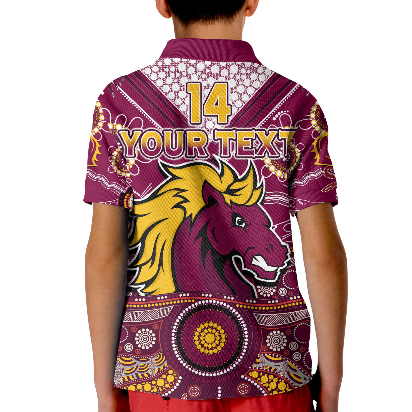 custom-text-and-number-broncos-rugby-polo-shirt-kid-indigenous-pattern-artsy-ver02