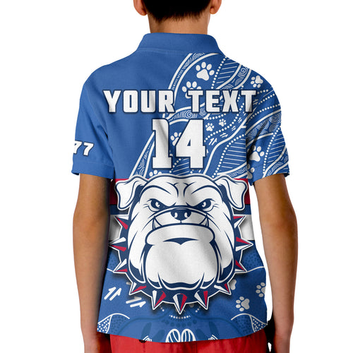 custom-text-and-number-bulldogs-football-polo-shirt-scraggers-1877-aboriginal-dot-painting-newest-version